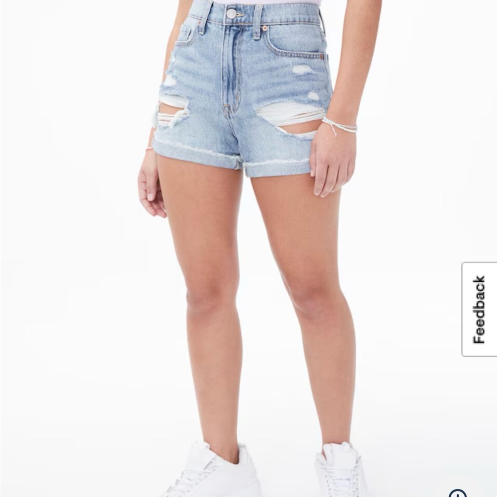 Aeropostale Light Wash Distressed Denim Jean Shorts